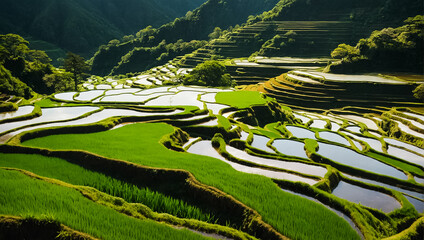 rice terraces in japan environment