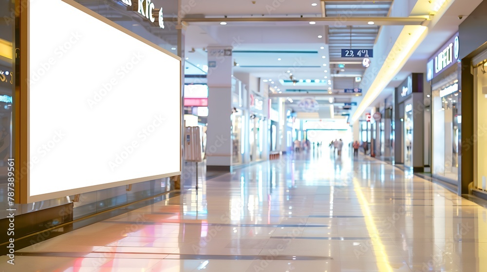 Leinwandbilder Big horizontal billboard banner signage mock up display in the shopping center : Generative AI