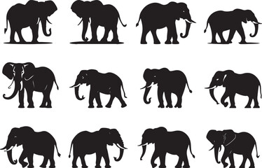 Elephant Silhouette Vector Illustration