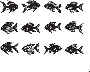 Fish Silhouette Vector Illustration