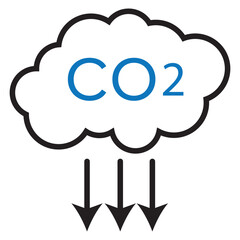 Set of co2 emissions cloud icons. Carbon dioxide, smog pollution concept, smoke pollutant damage. Carbon dioxide emissions signs. Gas reduction business concept. Vector. Reduce co2 gas icon set.