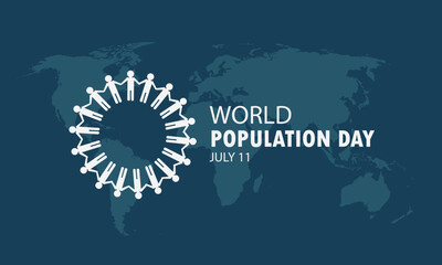 vector graphic of World Population Day good for World Population Day celebration. flat design. flyer design. flat illustration. design simple and elegant