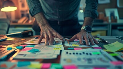 Obraz premium Man Organizing Documents at Desk