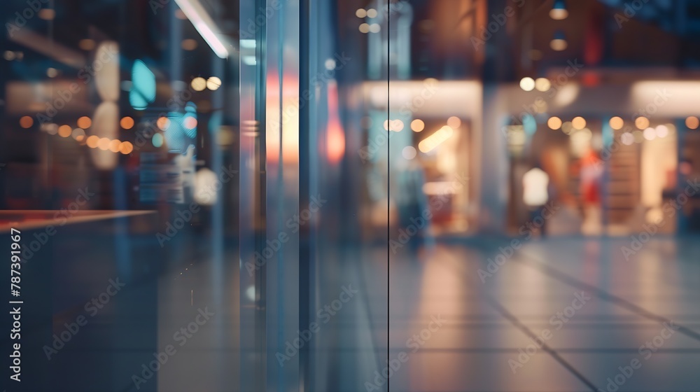 Aufkleber mock up of store blank street showcase window in a city : generative ai
