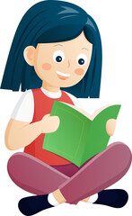 youth children kid reading book cartoon illustration design for decoration world book day read