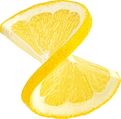 Twisted lemon slice isolated