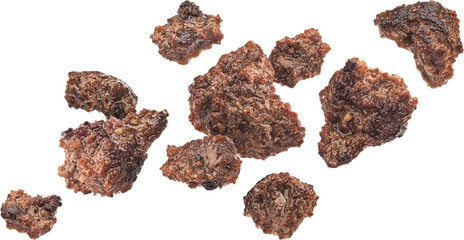 Fried ground beef, grilled mince beef meat isolated
