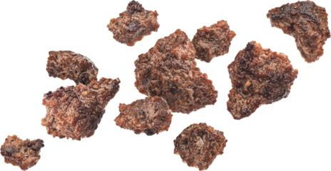 Fried ground beef, grilled mince beef meat isolated