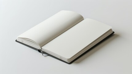 Open leather-bound journal with blank pages ready for creative thoughts and notes
