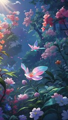 Obraz na płótnie Canvas Twilight Whispers in the Enchanted Garden