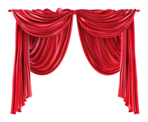 PNG Vector illustration of Red curtains furniture indoors theater.