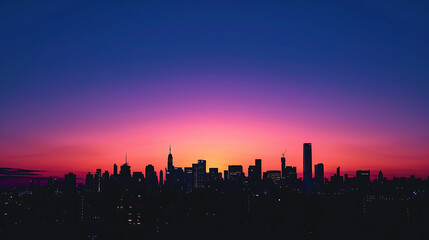 Urban Skyline Sunset Silhouette