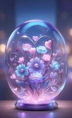 Luminous Love: A Dreamlike Embrace of Florals and Light