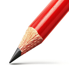 Crayon rouge taillé en gros plan pour écriture et dessin