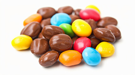 Colourful candy coated chocolate peanuts