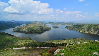 Aerial view of Efteni Lake in Duzce, Turkey