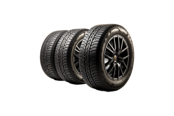 Polyurethane Tyres on transparent background.