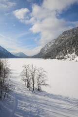 Obraz premium Sylvensteinspeicher im Winter