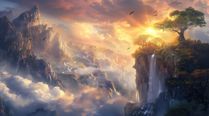 Stunning daylight fantasy landscape