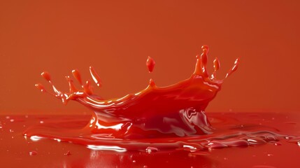A dynamic splash of tomato ketchup with a smooth, wavy honey drop swirl, perfectly isolated for clean and vivid product presentations