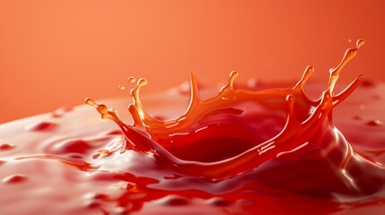 A dynamic splash of tomato ketchup with a smooth, wavy honey drop swirl, perfectly isolated for clean and vivid product presentations