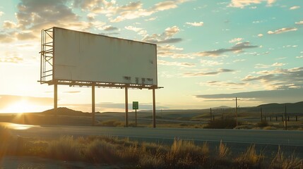 Motorway Billboard Mockup A Blank Canvas for Advertising on the Open Road : Generative AI