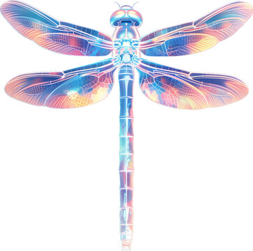 Libellule Lumineuse : Illustration Cartoon d'une Cr&eacute;ature Iridescente
