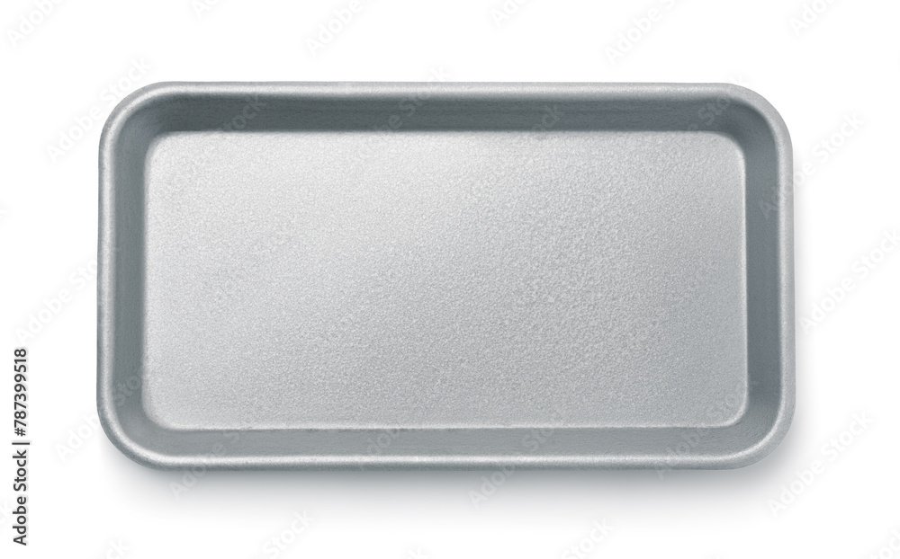 Wall mural top view of empty metal tray