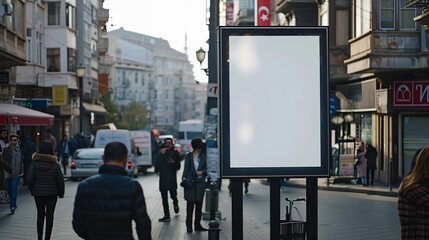 Obraz premium Large blank frame local place billboards mockup for outdoor advertising in istanbul Turkey : Generative AI