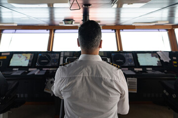 Tanker Ship Captain and Pilothouse Photo, Istanbul Turkiye (Turkey)