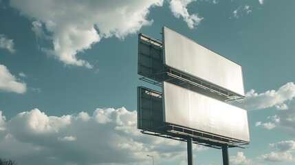 double billboard against the sky mockup media : Generative AI