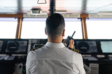 Tanker Ship Captain and Pilothouse Photo, Istanbul Turkiye (Turkey)