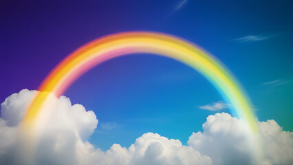Neon Rainbow ring light In The Clouds with isolated background, neons