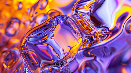 Abstract glass designs, featuring intricate details and dynamic shapes, offer a captivating visual against a colorful, modern backdrop.