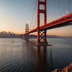 Fototapeta premium Golden Gate Brücke .generative AI Technologie