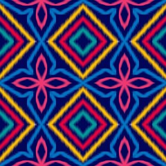 Seamless ikat pattern geometric Abstract folklore ornament Tribal ethnic illustration background