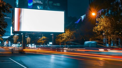 Modern city light bilboard or street led display for ad presentation : Generative AI