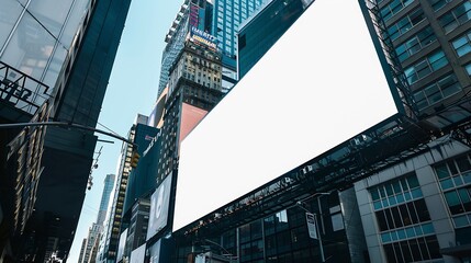 Outdoor billboard advertisement mockup background of buildings in big cities : Generative AI