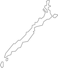 dash line drawing of palawan island map.
