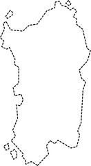 dash line drawing of sardinia island map.