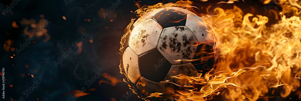 Canvas Prints soccer ball in fire