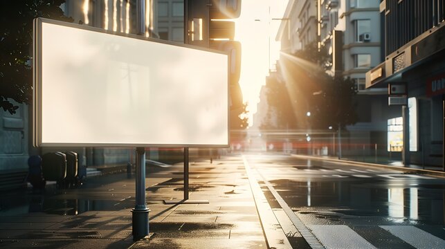 Blank white gaintboard mockup in empty Caddebostan street : Generative AI