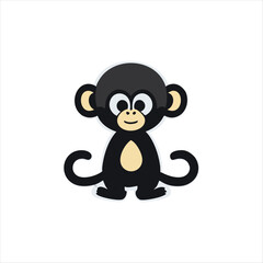 monkey silhouette illustration, a Portrait of a monkey isolated on a white background. Vector Head of Chimpanzees in line art style.