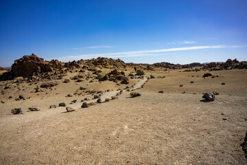 landscape in the desert of Teide, tenerife island