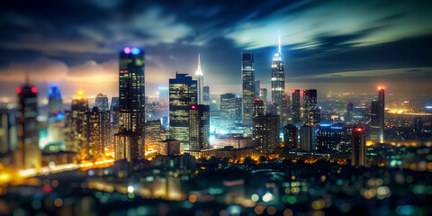 Naklejka premium Photography of the city lights city cityscape.