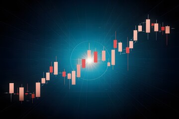 Candlestick graph symbolizes stock market dynamics for astute decisions