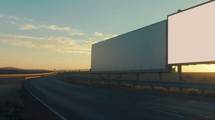 Motorway Billboard Mockup A Blank Canvas for Advertising on the Open Road : Generative AI