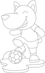 Dog Soccer player Soccer Sports Animal Vector Graphic Art Illustration