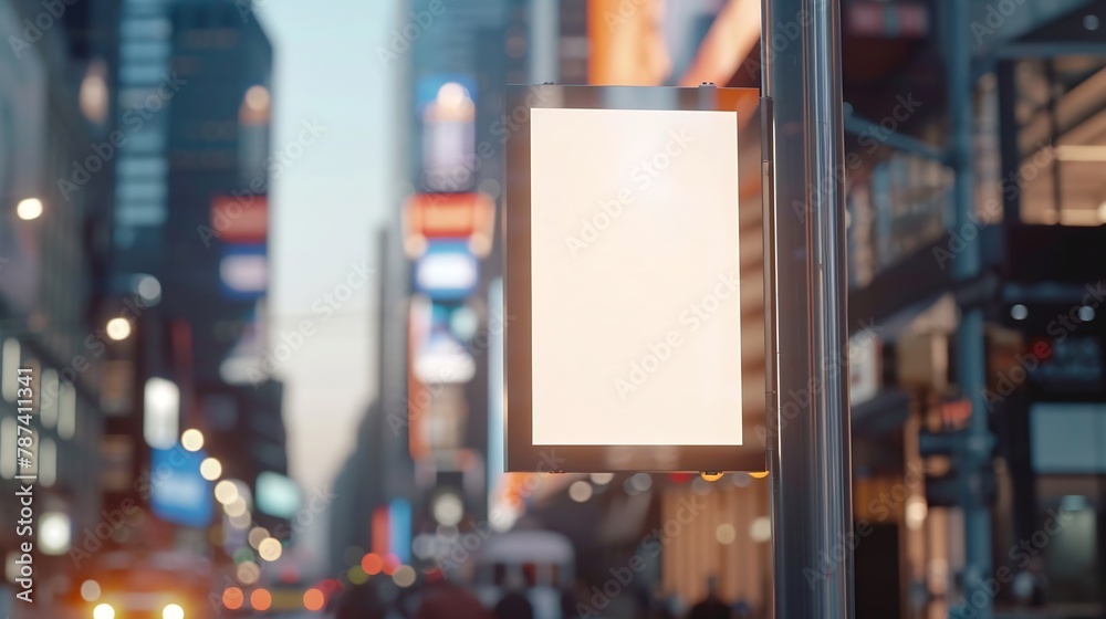 Aufkleber blank mock up of vertical street poster billboard on city background electronic modern empty scorebo