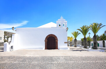 Church San Marcial del Rubicon, Femes, Island Lanzarote, Canary Islands, Spain, Europe.